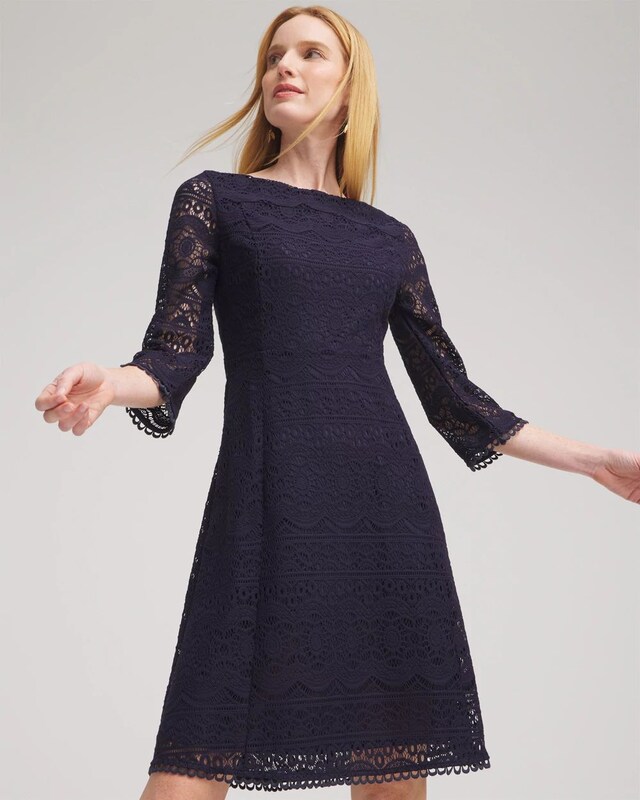 Lace Fit & Flare Dress - image 1